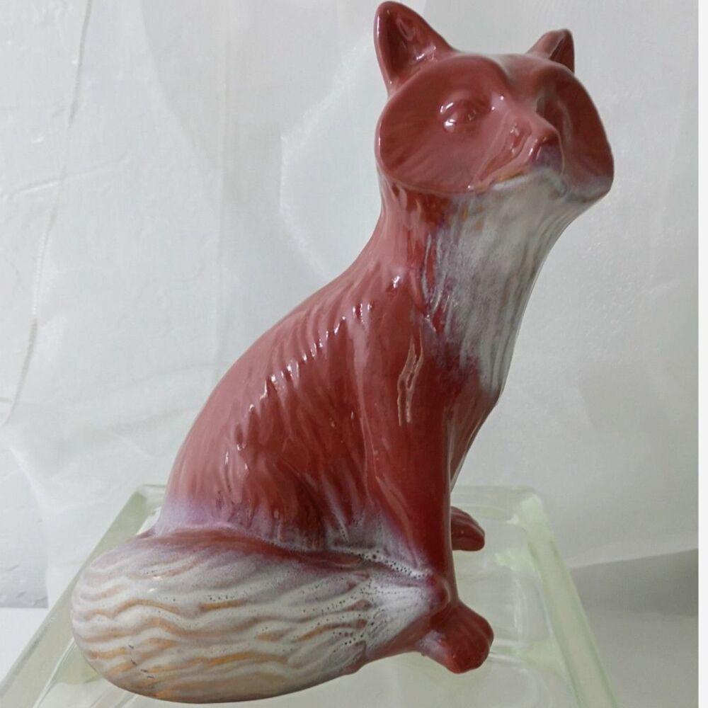 Planet & Time Red Fox Ceramic Table Decor - Forest Animal Figurine